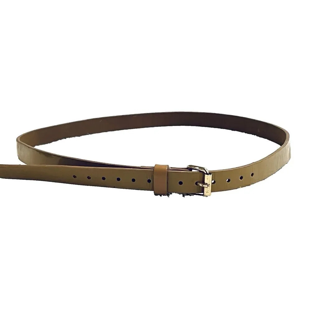 Gap Tan Patent Leather Belt Skinny Small Fashion Waist Preppy Old Money 3/4"
